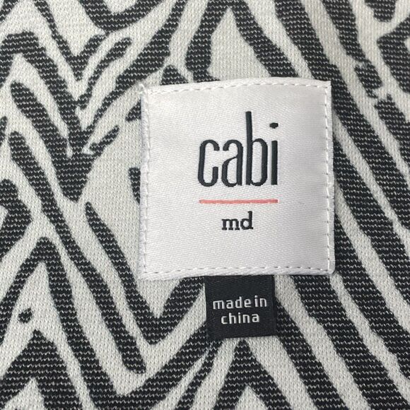 Cabi Zig Zag Ponte Knit Jacket Size Med Gray 3/4 Sleeve Button Up Cotton #3034 - Picture 8 of 10